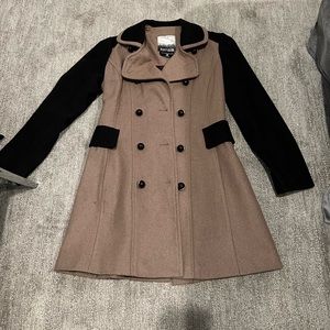 Kensie Black and Tan Lightweight Peacoat Size S